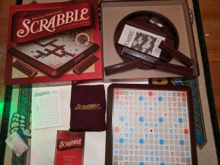 Scrabble Deluxe Turntable Edition Hasbro 2001 Complete Game - Never Played