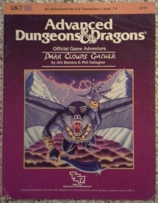 Uk7 - Dark Clouds Gather - Advanced Dungeons & Dragons - Ad&d Tsr 2