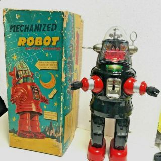 1957 1st Ver.  All Nomura Robby The Robot Tin Mechanized Battery Operated
