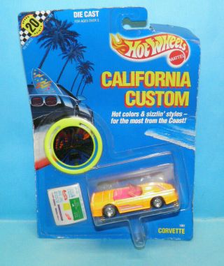 Hot Wheels California Custom Convertible Corvette Orange Real Riders 1989
