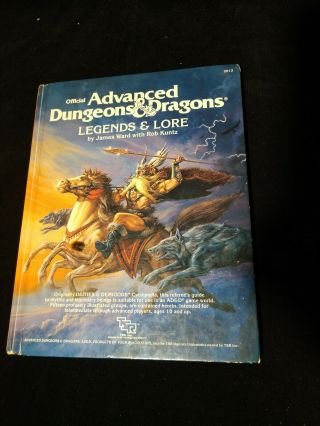 Advanced Dungeons And Dragons Legends And Lore Hardcover Book Tsr 1984