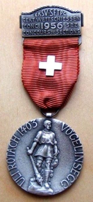Swiss / 41 X 100 Mm / Sport Awards / Swiss Shooting Medal 1956 / N.  119