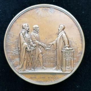Reformation Medal 1859 Geneva Bronze Theodore Beza 95g 57mm Swiss Theologian