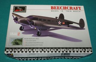 Beechcraft Model 18 Twin Beech Spec Cast Easy Build Mostly Metal Kit Complete.