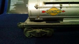 Lionel Vintage Post - War Silver No.  6465 O/O27 SUNOCO 2 - Dome Tank Car 2