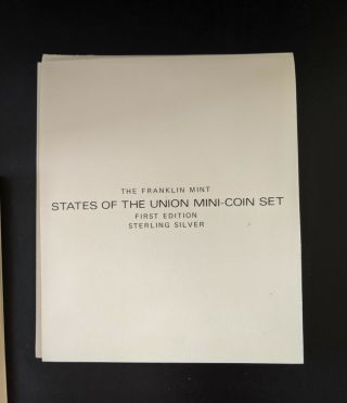 Franklin First Edition Sterling Silver States of the Union Mini - Coin Set 3