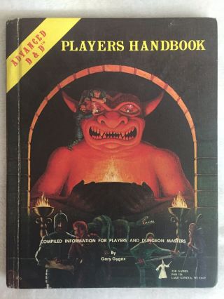 1978 Tsr D&d Book - Advanced Dungeons And Dragons Players Handbook By Gary Gygax