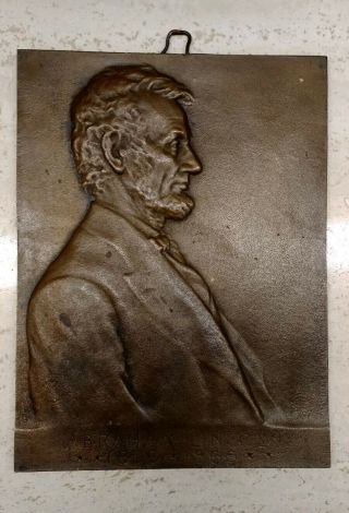 Victor D Brenner Plaque - Abraham Lincoln 1809 - 1865 (s.  Klaber & Co.  Founder N.  Y.