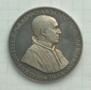 Pope Pius XII Silver Papal Medal 1956 3