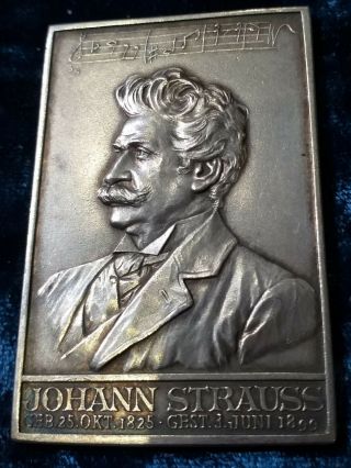 Judaica - Vienna Austria Johann Strauss Ii Silver Medal Silber Medaille 33gr