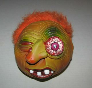 7 " Axlon Orange Hair Rude Ralph Scary Toy Ball 1986 Eye Pull Monster Madball