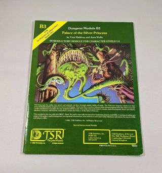 Tsr Ad&d Dungeon Module B3 - Palace Of The Silver Princess Vg 1980 Vintage 9044