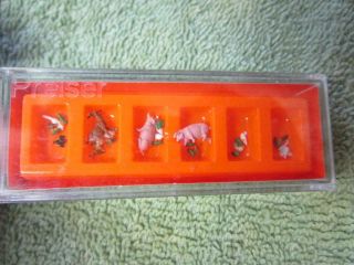 Preiser 79093 Set Of Small Farm Animals,  N - Scale,  Chickens,  Pigs,  Geese,
