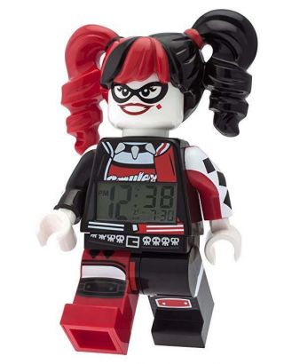 Lego Batman Movie Harley Quinn Kids Minifigure Alarm Clock Red/Black Plastic NIB 3
