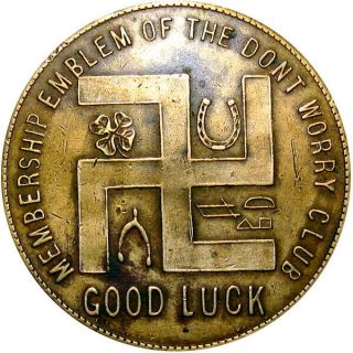 Pre 1933 Newark Jersey Good Luck Swastika Token Whitehead & Hoag Die Sinker 2