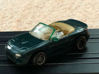 Vintage Tyco Slot Car Ho Scale Green Mazda Miata Convertible