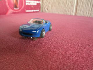 Tyco Ho Scale Blue Mazda Miata Convertible Slot Car