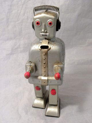 Ca.  1954 Strenco - Strauss St - 1 Tin Wind Up Robot Toy Vintage Germany
