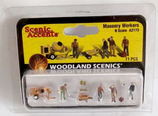 Woodland Scenics A2173 Masonry Workers - N Scale Figures