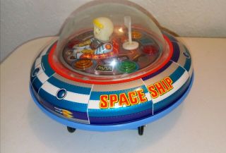 Vintage Tin Toy Space Ship X - 5 Japanese Flying Saucer,  1960 