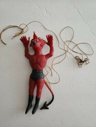 Vintage Ben Cooper Monster Red Devil Rubber Jiggler Creature