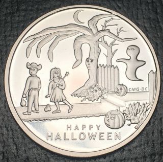 Daniel Carr 2014 Halloween 1oz Silver Medal Only 44 Minted.  Happy Halloween