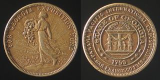 1915 Panama Pacific Exposition Georgia Expo Fund So Called Dollar Hk405