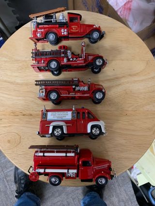 Matchbox Die Cast Fire Truck Assortment (5) 4” - 6” Long Ea.  No Boxes