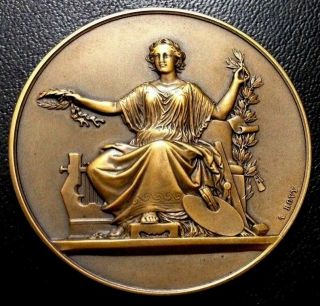 Art Nouveau French Bronze Medal By A.  Bovy / 42 Mm / M91