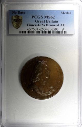GREAT BRITAIN Charles I 1649 BRONZE MEDAL PCGS MS62 TOP GRADED EIMER - 162a 2