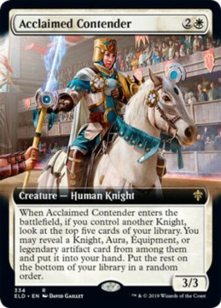 Acclaimed Contender - Extended Art Throne Of Eldraine Magic Mtg Nm -,  English