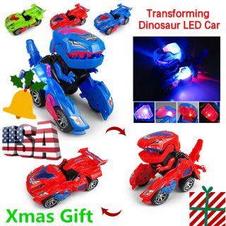 Transforming Dinosaur Led Car T - Rex Toys Light Sound Electric Toy Christmas Gift
