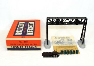 Postwar Lionel 450 Operating Signal Bridge Complete W/nice Ob & Instructions