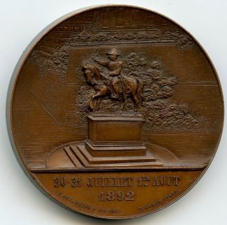 Switzerland 1892 Bronze Medal By B.  Jamin Geneva Officers Reunion 45,  5mm 53,  5gr