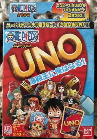 Uno One Piece Japan Mattel Games Bandai One Deck One Open Complete