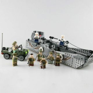 Lego Military Usa Army Landing Boat Building Blocks Ww2 Military Army Soldiers