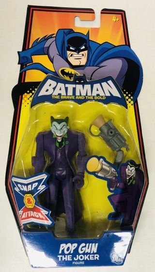 Dc Mattel Pop Gun The Joker 5” Action Figure,  Batman The Brave And Bold