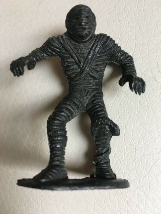Vintage MPC The Mummy 2.  5 Inch Black Plastic Toy Monster Figure,  1960 ' s 2