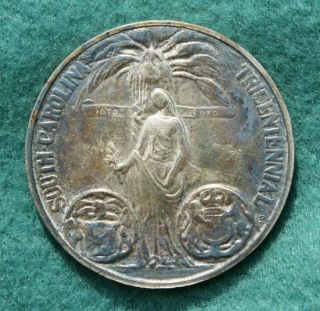 1670 - 1970 1 1/2 In South Carolina Silver Tricenten Medal By Philadelphia P