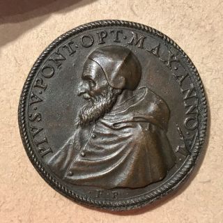 Pope Pius V Bronze Papal Medal 1571 Anno Vi Building Reverse