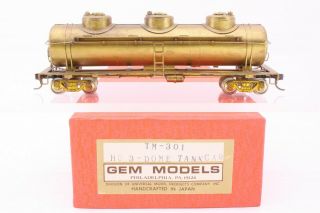 Gem Models Brass Ho Scale 3 Dome Tank Car Tm - 301
