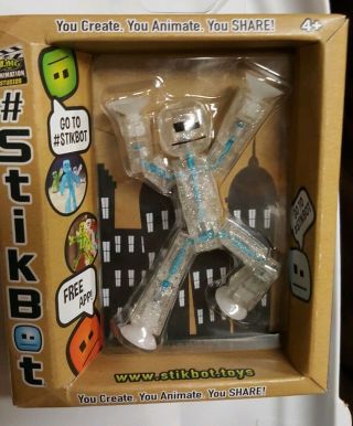 Stikbot Clear Glitter Translucent Sparkles Poseable Stop Motion Animation Rare