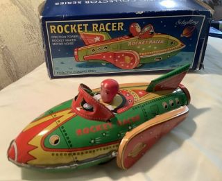 Schylling Rocket Racer Tin Friction Toy Motor Sound 2001 Bright Color 2