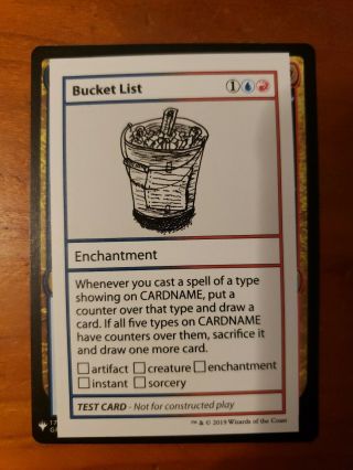 Bucket List,  Mystery Test Card,  Mtg Playing Card