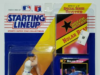 NOLAN RYAN - Starting Lineup SLU MLB 1992 Figure,  Poster & Card - TEXAS RANGERS 3