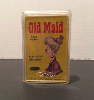 Vintage Whitman Old Maid Card Game No.  4492 Complete W/ Rules In Case 1960’s