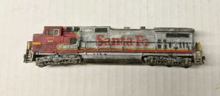 Kato Patched/weathered Santa Fe C44 - 9w To Bnsf Dash 9 Locomotive N Scale