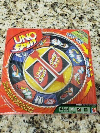 Mattel Uno Spin Card Game 2005 Box Has Major Cosmetic Issues,  Game