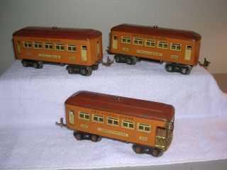 Lionel (3) Set Of Pre War Passenger Cars,  (2) 603 - Pullman,  (1) 604 - Observation