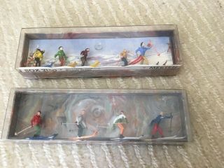 2 Walter Merten Miniaturplastiken Germany Women Men Skiing